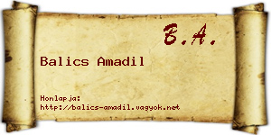 Balics Amadil névjegykártya
